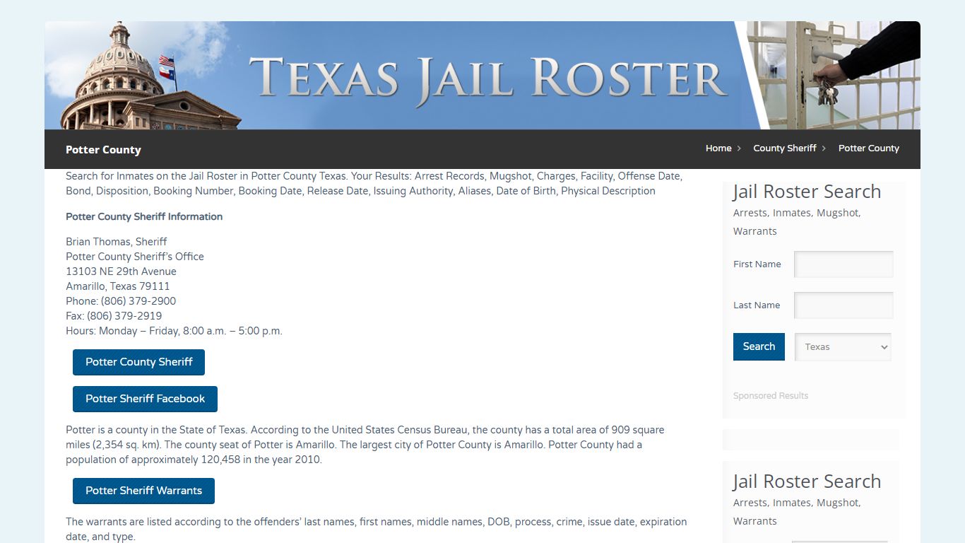 Potter County | Jail Roster Search