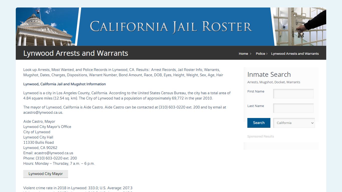 Lynwood Arrests and Warrants | Jail Roster Search